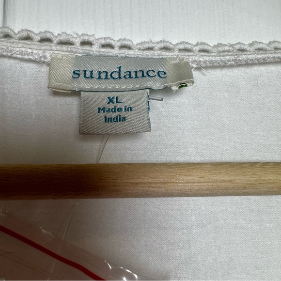 Sundance Art of Eyelet 100% Cotton Top XL Boho Prairie Coastal Lace Peplum NWOT - Picture 4 of 13